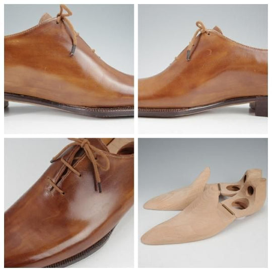 未使用★クロケット&ジョーンズ UK6程度【オーダー価格4500ユーロ〜(65万円程度)★パリ店のビスポーク品】ホールカット/茶★j301