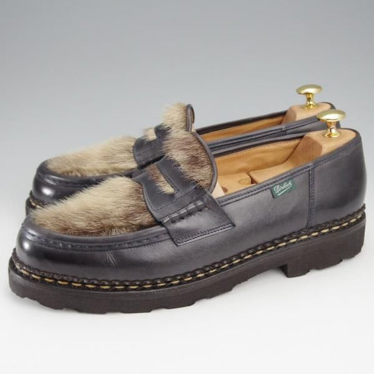 極美品★パラブーツ SIZE 8.5【貴重★フォック仕様(アザラシの毛皮)/ランス/REIMS】ビームス別注/コインローファー/NUIT/Paraboot★j379