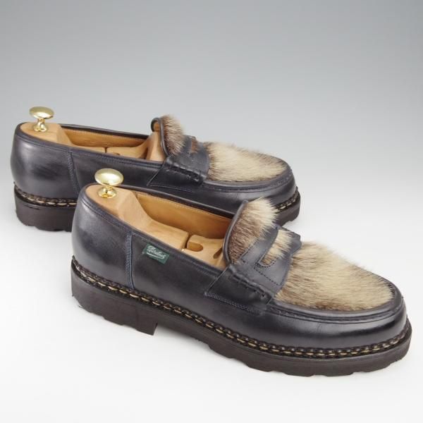 極美品★パラブーツ SIZE 8.5【貴重★フォック仕様(アザラシの毛皮)/ランス/REIMS】ビームス別注/コインローファー/NUIT/Paraboot★j379