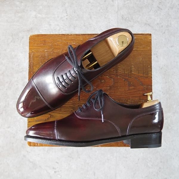 未使用★ジョンロブ 6E【定価￥319,000-★プレステージライン/ALFORD】7000ラスト/ミュージアムカーフ/PLUM/赤茶/メンズ/JOHN LOBB★j385