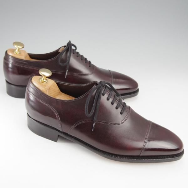 未使用★ジョンロブ 6E【定価￥319,000-★プレステージライン/ALFORD】7000ラスト/ミュージアムカーフ/PLUM/赤茶/メンズ/JOHN LOBB★j385