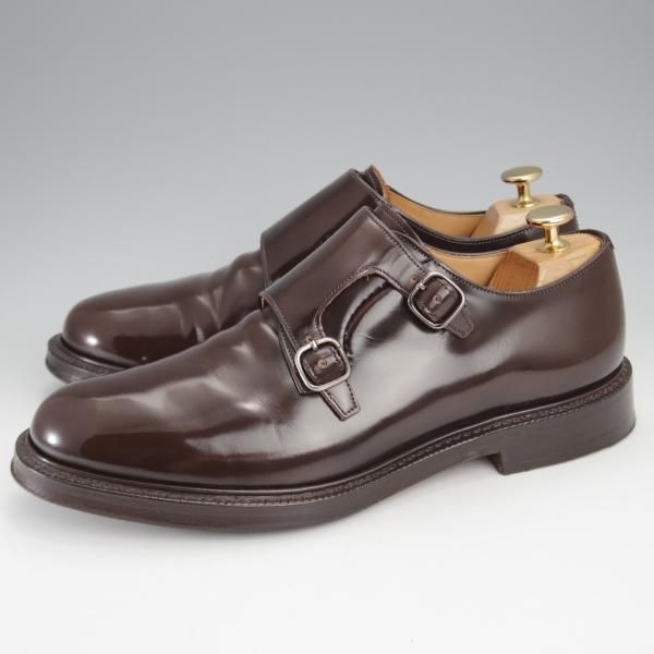 美品★チャーチ 75F/UK7.5【貴重★SHANNON同仕様のダブルモンク/LAMBOURN】103ラスト/ポリッシュドバインダーカーフ/濃茶/Church's★j386