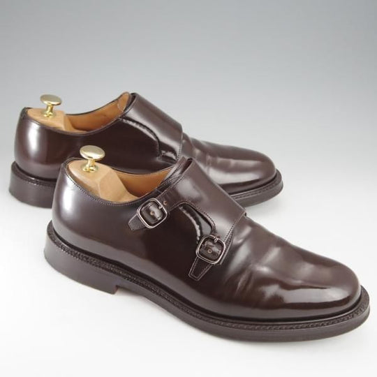 美品★チャーチ 75F/UK7.5【貴重★SHANNON同仕様のダブルモンク/LAMBOURN】103ラスト/ポリッシュドバインダーカーフ/濃茶/Church's★j386