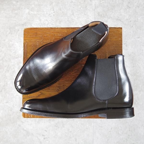 極美品★チャーチ 60F/UK6【定価￥181,500-★AMBERLEY R/173ラスト】サイドゴアブーツ/5都市ロゴ/カーフ/黒/メンズ/Church's★j393