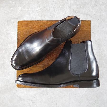 極美品★チャーチ 60F/UK6【定価￥181,500-★AMBERLEY R/173ラスト】サイドゴアブーツ/5都市ロゴ/カーフ/黒/メンズ/Church's★j393