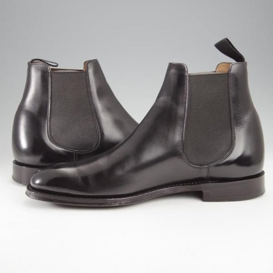 極美品★チャーチ 60F/UK6【定価￥181,500-★AMBERLEY R/173ラスト】サイドゴアブーツ/5都市ロゴ/カーフ/黒/メンズ/Church's★j393