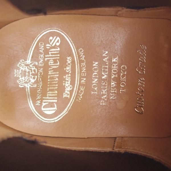 極美品★チャーチ 60F/UK6【定価￥181,500-★AMBERLEY R/173ラスト】サイドゴアブーツ/5都市ロゴ/カーフ/黒/メンズ/Church's★j393