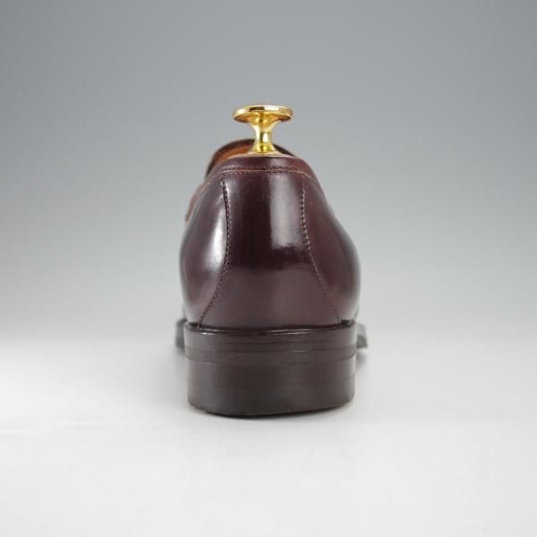 極上★(伊)エンツォ・ボナフェ SIZE 39【モデル定価￥209,000-★コードバン仕様/コインローファー】3713/赤茶/Enzo Bonafe★j395