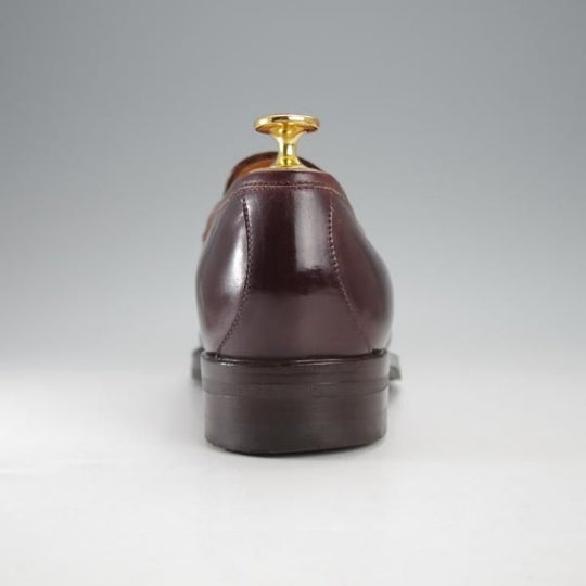 極上★(伊)エンツォ・ボナフェ SIZE 39【モデル定価￥209,000-★コードバン仕様/コインローファー】3713/赤茶/Enzo Bonafe★j395