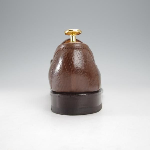 美品★(伊)エンツォ・ボナフェ SIZE 5.5【定価￥126,500-★ビットローファー/2695】グレインレザー/茶/メンズ/Enzo Bonafe★j396