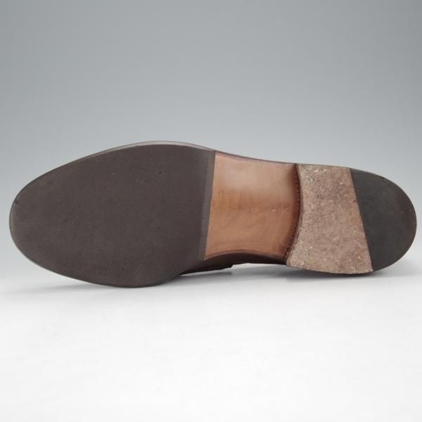 美品★(伊)エンツォ・ボナフェ SIZE 5.5【定価￥126,500-★ビットローファー/2695】グレインレザー/茶/メンズ/Enzo Bonafe★j396