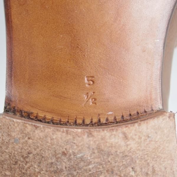 美品★(伊)エンツォ・ボナフェ SIZE 5.5【定価￥126,500-★ビットローファー/2695】グレインレザー/茶/メンズ/Enzo Bonafe★j396