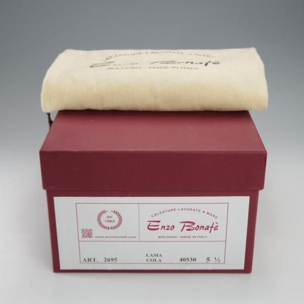 美品★(伊)エンツォ・ボナフェ SIZE 5.5【定価￥126,500-★ビットローファー/2695】グレインレザー/茶/メンズ/Enzo Bonafe★j396