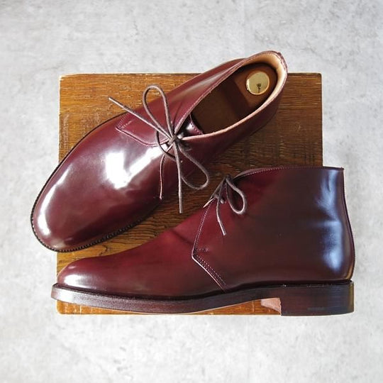 未使用★クロケット&ジョーンズ 7E【定価￥165,000-★コードバン仕様/CHERTSEY 3】224ラスト/チャッカブーツ/赤茶/Crockett&Jones★j406