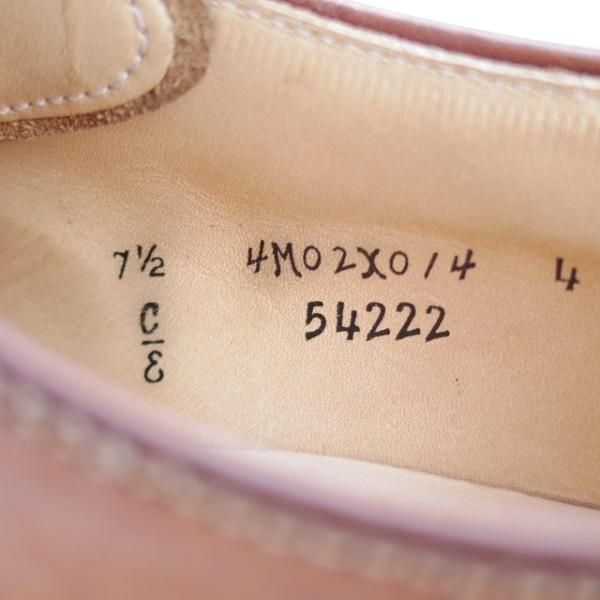 極上★オールデン 7.5E【貴重★(米)MOULDED SHOE別注/モディファイドラスト/54222】クロムエクセルレザー/ナチュラル/茶/Alden★j409