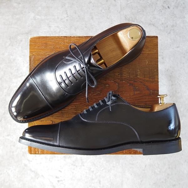 ほぼ試着程度★チャーチ 85F/UK8.5【★ストレートチップ/EDGWARE】138ラスト/カーフ/黒/メンズ/Church's★j410