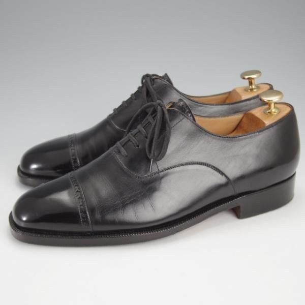 極上★(伊)シルヴァノ・ラッタンジ SIZE 7【貴重★ハンドソーンウェルテッド製法/パンチドキャップトゥ】黒/Silvano Lattanzi★j414