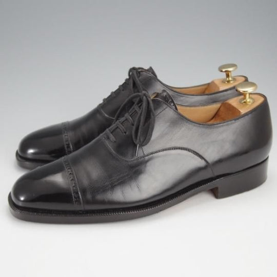 極上★(伊)シルヴァノ・ラッタンジ SIZE 7【貴重★ハンドソーンウェルテッド製法/パンチドキャップトゥ】黒/Silvano Lattanzi★j414