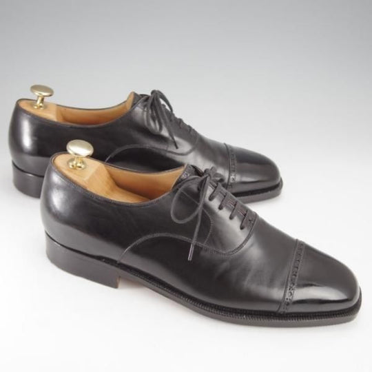 極上★(伊)シルヴァノ・ラッタンジ SIZE 7【貴重★ハンドソーンウェルテッド製法/パンチドキャップトゥ】黒/Silvano Lattanzi★j414