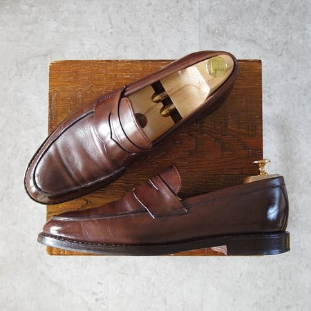 極上★(米)アレンエドモンズ 8D【貴重★ブルックスブラザーズ別注/BROOKS BROTHERS】コインローファー/カーフ/濃茶/ALLEN EDMONDS★j416