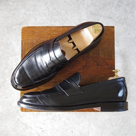 極上★(米)アレンエドモンズ 8D【貴重★ブルックスブラザーズ別注/BROOKS BROTHERS】コインローファー/カーフ/黒/ALLEN EDMONDS★j417