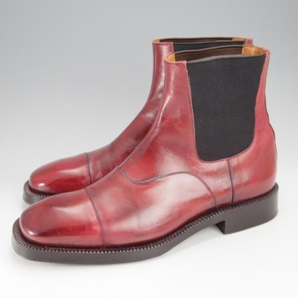 極上★(伊)シルヴァノ・ラッタンジ製 SIZE 7.5【貴重★アリストクラティコ(Fossatiネーム)別注/サイドゴアブーツ】赤茶/カーフ★j418