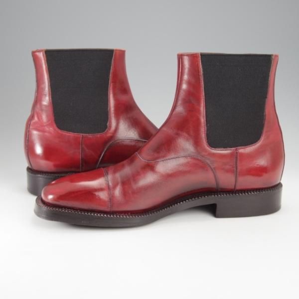 極上★(伊)シルヴァノ・ラッタンジ製 SIZE 7.5【貴重★アリストクラティコ(Fossatiネーム)別注/サイドゴアブーツ】赤茶/カーフ★j418