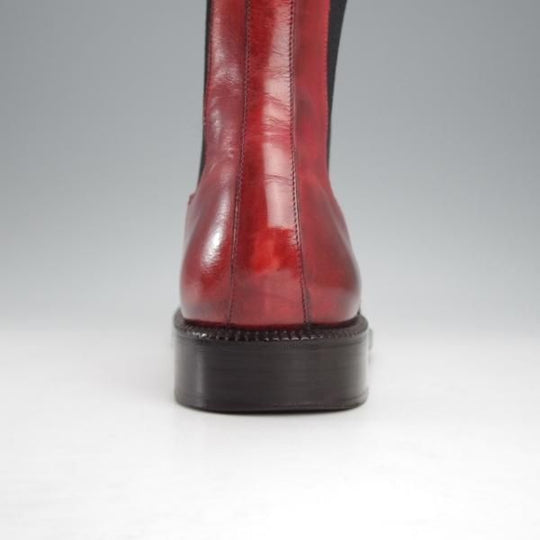 極上★(伊)シルヴァノ・ラッタンジ製 SIZE 7.5【貴重★アリストクラティコ(Fossatiネーム)別注/サイドゴアブーツ】赤茶/カーフ★j418