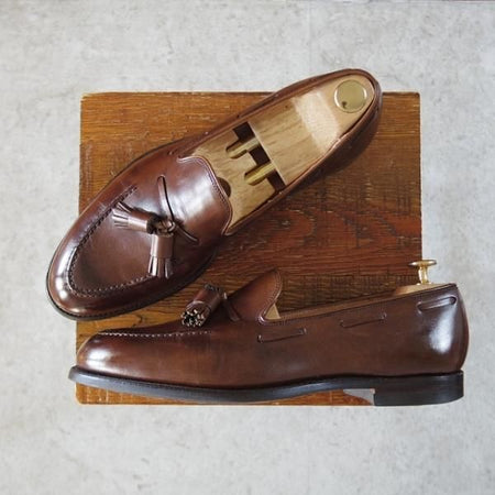 極上★クロケット&ジョーンズ 7.5E【定価￥99,000-★CAVENDISH 3/キャベンディッシュ】タッセルローファー/濃茶/Crockett&Jones★j423