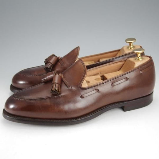 極上★クロケット&ジョーンズ 7.5E【定価￥99,000-★CAVENDISH 3/キャベンディッシュ】タッセルローファー/濃茶/Crockett&Jones★j423