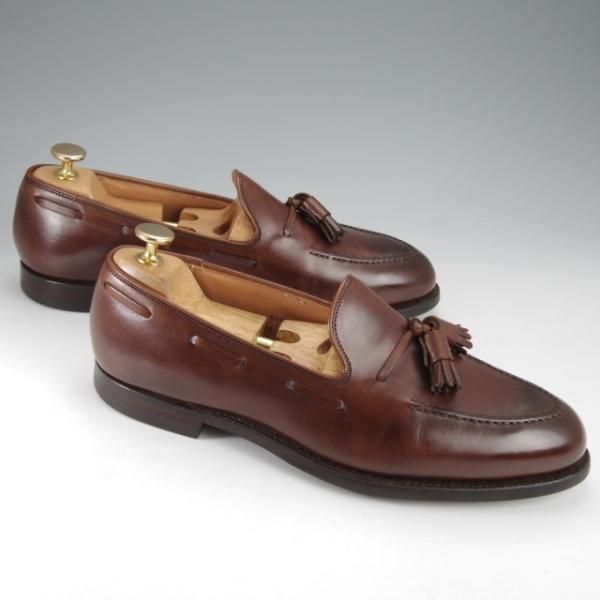 極上★クロケット&ジョーンズ 7.5E【定価￥99,000-★CAVENDISH 3/キャベンディッシュ】タッセルローファー/濃茶/Crockett&Jones★j423
