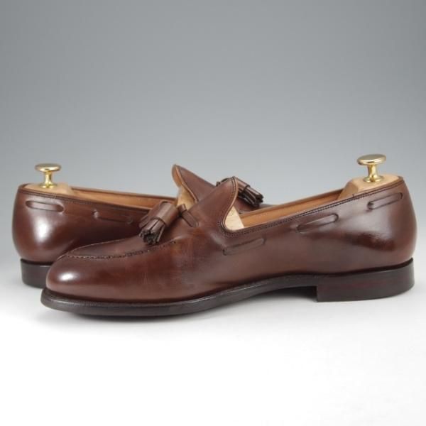 極上★クロケット&ジョーンズ 7.5E【定価￥99,000-★CAVENDISH 3/キャベンディッシュ】タッセルローファー/濃茶/Crockett&Jones★j423