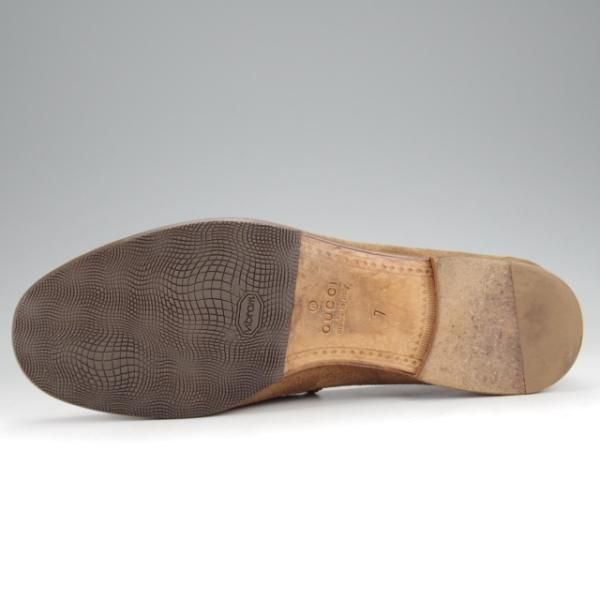 極上★(伊)GUCCI/グッチ SIZE 7【貴重★1953コレクション/ホースビットローファー】スエード/スリッポン/茶/メンズ★j425