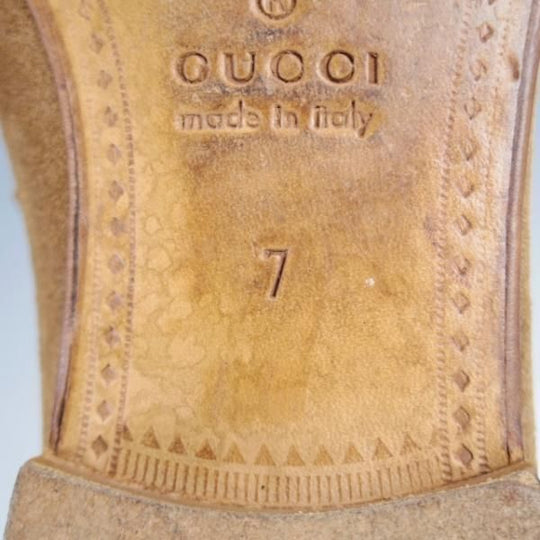極上★(伊)GUCCI/グッチ SIZE 7【貴重★1953コレクション/ホースビットローファー】スエード/スリッポン/茶/メンズ★j425