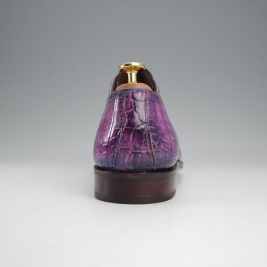 極美品★(スペイン製)CARMINA/カルミナ SIZE 6.5【高額★クロコダイル仕様/クォーターブローグ】80430/センターエラスティック★j427