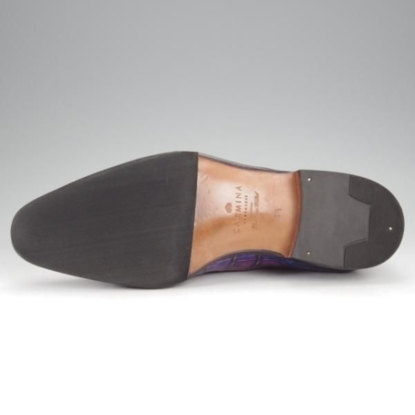 極美品★(スペイン製)CARMINA/カルミナ SIZE 6.5【高額★クロコダイル仕様/クォーターブローグ】80430/センターエラスティック★j427