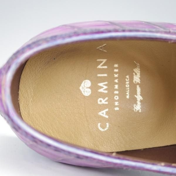 極美品★(スペイン製)CARMINA/カルミナ SIZE 6.5【高額★クロコダイル仕様/クォーターブローグ】80430/センターエラスティック★j427