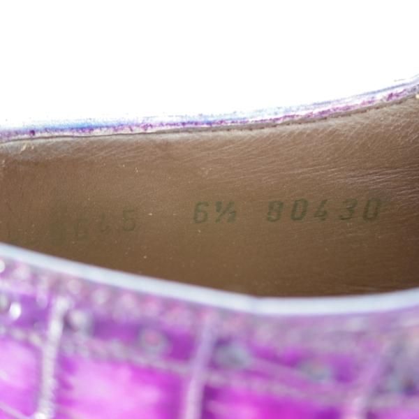 極美品★(スペイン製)CARMINA/カルミナ SIZE 6.5【高額★クロコダイル仕様/クォーターブローグ】80430/センターエラスティック★j427