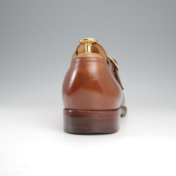 ★(伊)BONORA/ボノーラ SIZE 7.5【貴重★ハンドソーンウェルテッド製法/旧ボノーラ】モンクストラップ/カーフ/茶/メンズ★j428