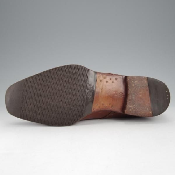 ★(伊)BONORA/ボノーラ SIZE 7.5【貴重★ハンドソーンウェルテッド製法/旧ボノーラ】モンクストラップ/カーフ/茶/メンズ★j428