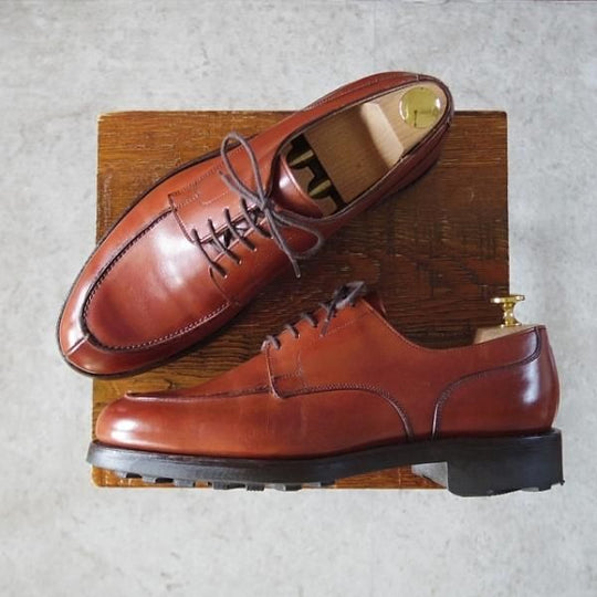 極美品★クロケット&ジョーンズ 6.5E【リッジウェイソール仕様★DURHAM/325ラスト】Uチップ/カーフ/茶/メンズ/Crockett&Jones★j429