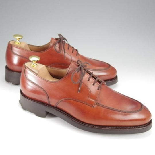 極美品★クロケット&ジョーンズ 6.5E【リッジウェイソール仕様★DURHAM/325ラスト】Uチップ/カーフ/茶/メンズ/Crockett&Jones★j429