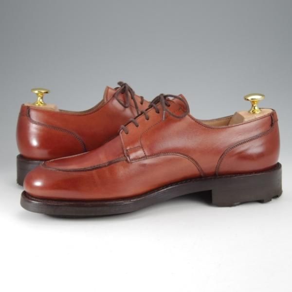 極美品★クロケット&ジョーンズ 6.5E【リッジウェイソール仕様★DURHAM/325ラスト】Uチップ/カーフ/茶/メンズ/Crockett&Jones★j429