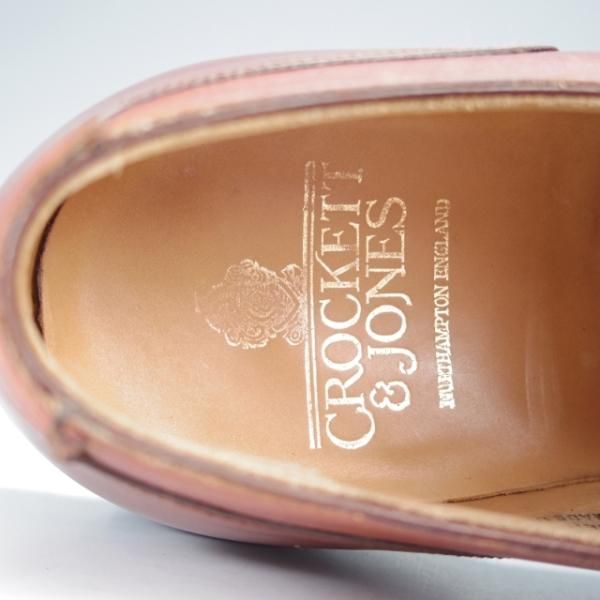 極美品★クロケット&ジョーンズ 6.5E【リッジウェイソール仕様★DURHAM/325ラスト】Uチップ/カーフ/茶/メンズ/Crockett&Jones★j429