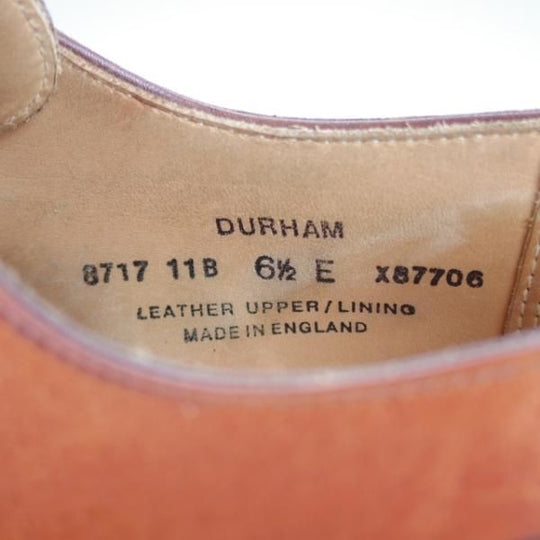 極美品★クロケット&ジョーンズ 6.5E【リッジウェイソール仕様★DURHAM/325ラスト】Uチップ/カーフ/茶/メンズ/Crockett&Jones★j429