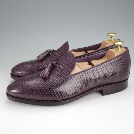 極美品★(スペイン製)CARMINA/カルミナ SIZE 6.5【高額★リザード革/トレーディングポスト別注】UETAMラスト/タッセルローファー★j430