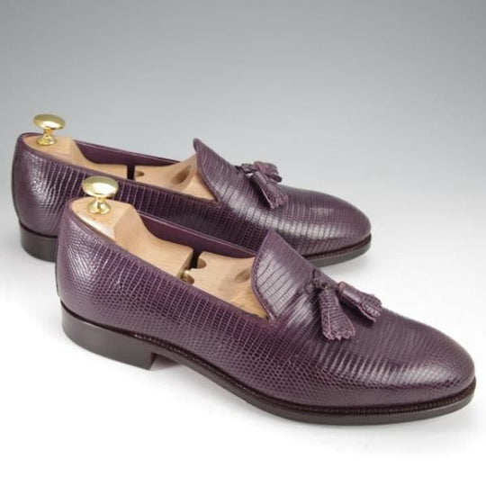 極美品★(スペイン製)CARMINA/カルミナ SIZE 6.5【高額★リザード革/トレーディングポスト別注】UETAMラスト/タッセルローファー★j430