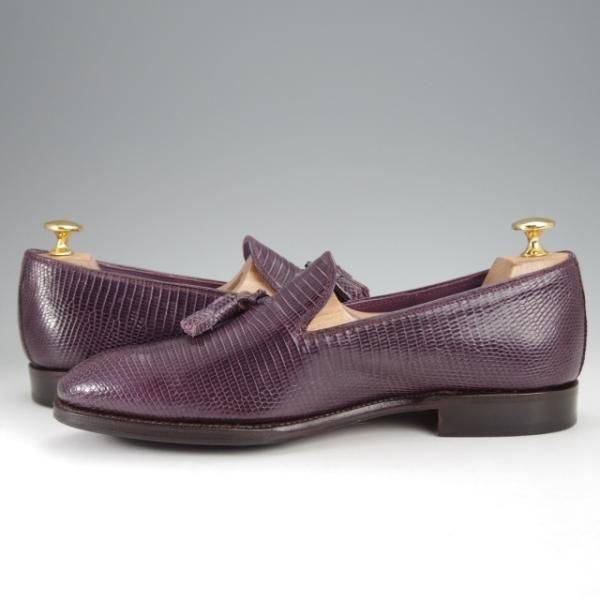 極美品★(スペイン製)CARMINA/カルミナ SIZE 6.5【高額★リザード革/トレーディングポスト別注】UETAMラスト/タッセルローファー★j430