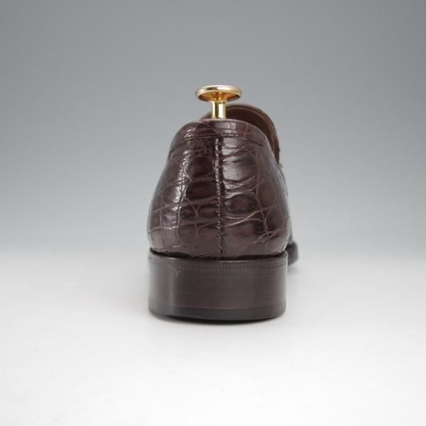 美品★(スペイン製)CARMINA/カルミナ SIZE 6.5【高額★クロコダイル仕様/トレーディングポスト別注】コインローファー/濃茶/メンズ★j431