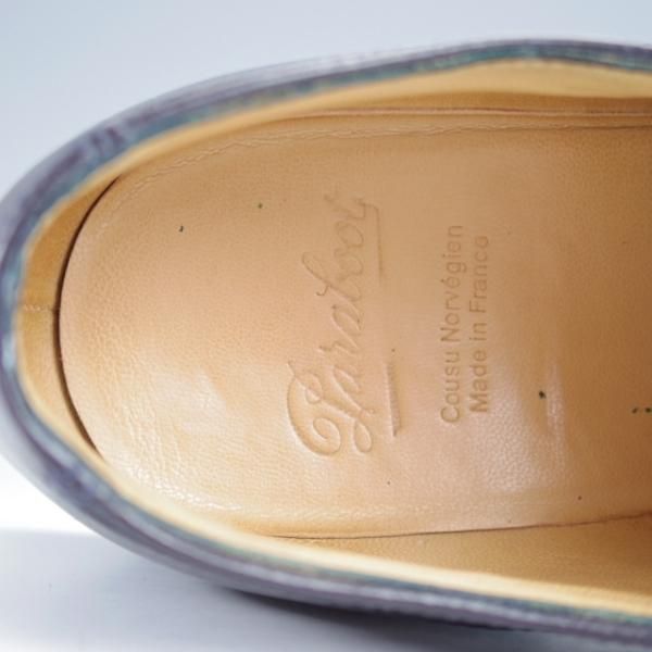 極美品★パラブーツ SIZE 6【定価￥79,200-★シャンボード/CHAMBORD】リスレザー/TEXソール/Uチップ/NUIT/紺/メンズ/Paraboot★j433
